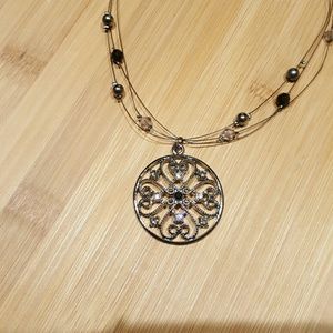 Black crystal necklace